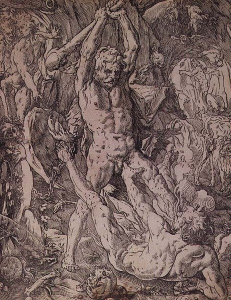 Herkules a Cacus od Hendrik Goltzius