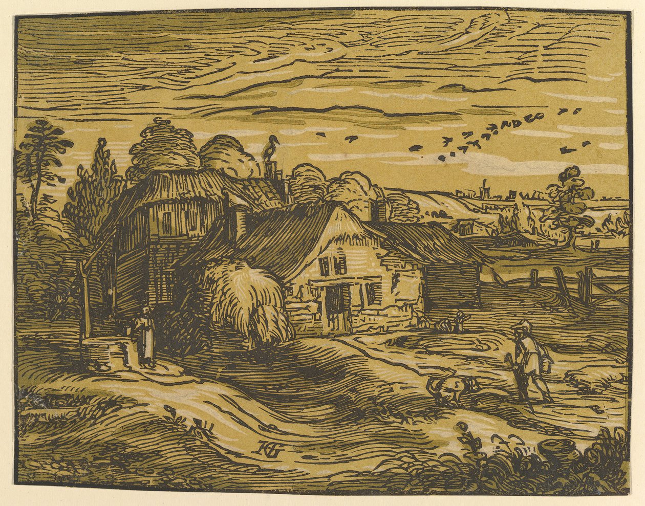 Krajina s chatou, ca. 1597-98. od Hendrik Goltzius