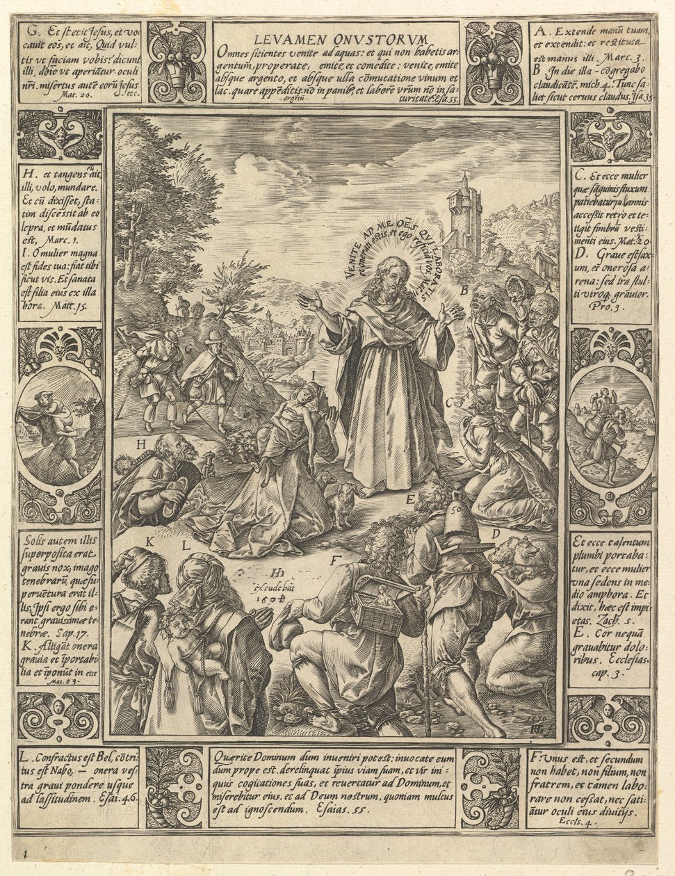 Levamen Onostrorum, z Alegorií křesťanské víry, z křesťanských a profánních všech..., 1604. od Hendrik Goltzius
