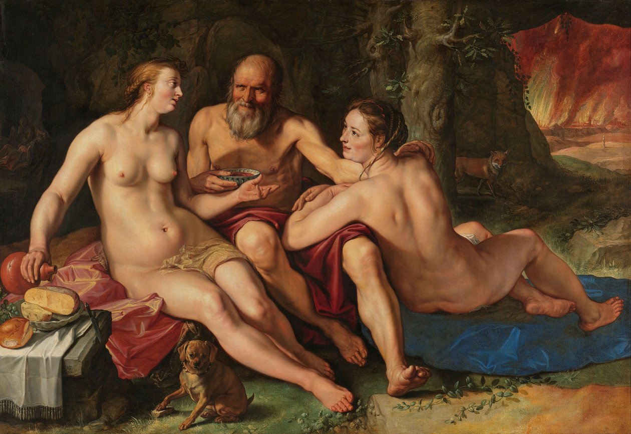 Lot a jeho dcery, 1616 od Hendrik Goltzius
