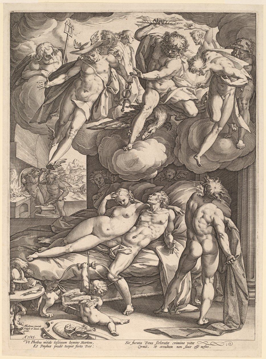 Mars a Venuše překvapeni Vulkánem od Hendrik Goltzius