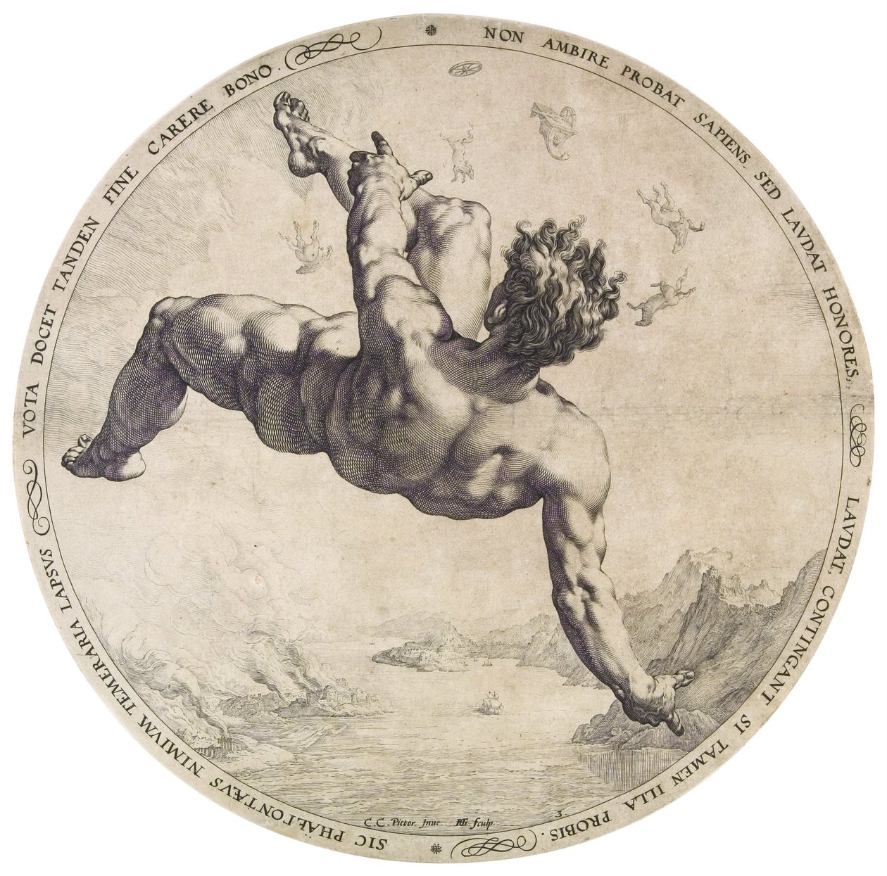 Faethon ze série Čtyři potupníci od Hendrik Goltzius