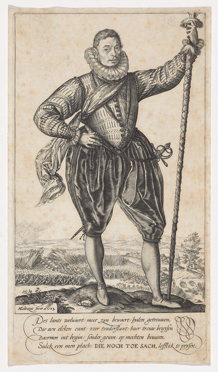 Štikonos, obrácený vpravo, 1583 od Hendrik Goltzius