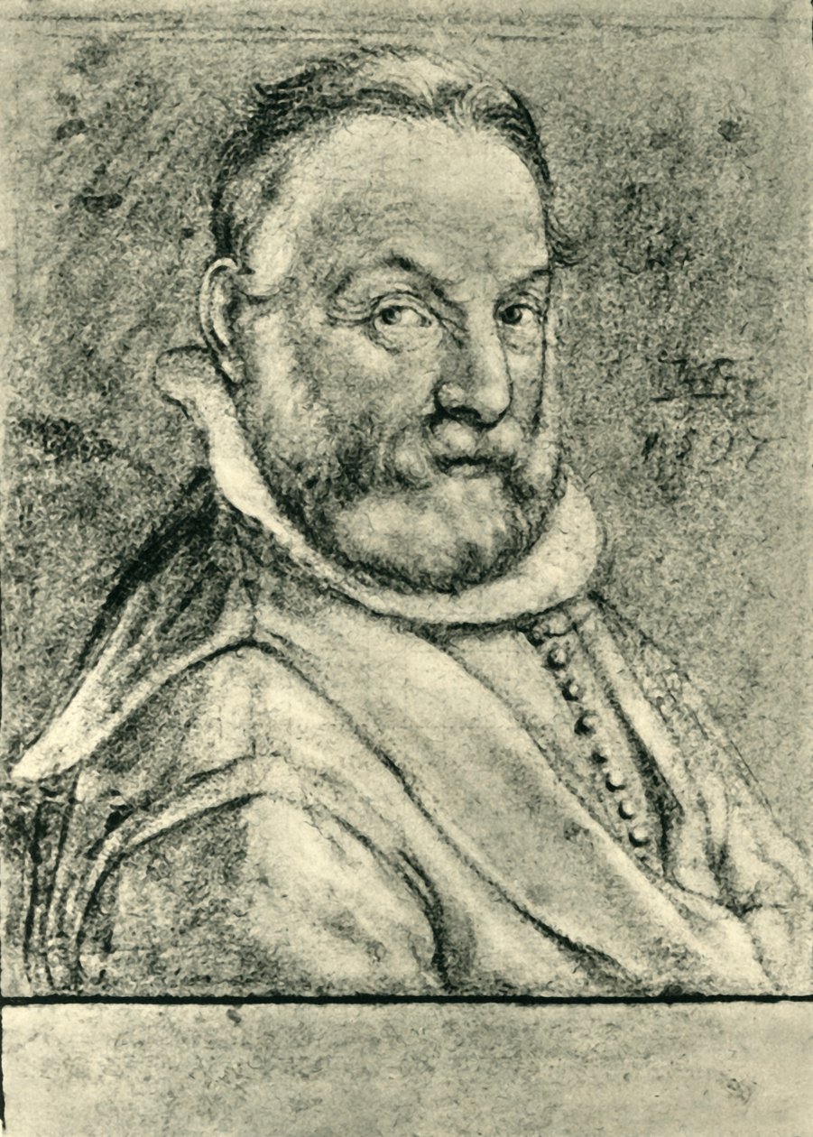 Portrét muže s plnovousem, 1597, 1943. od Hendrik Goltzius