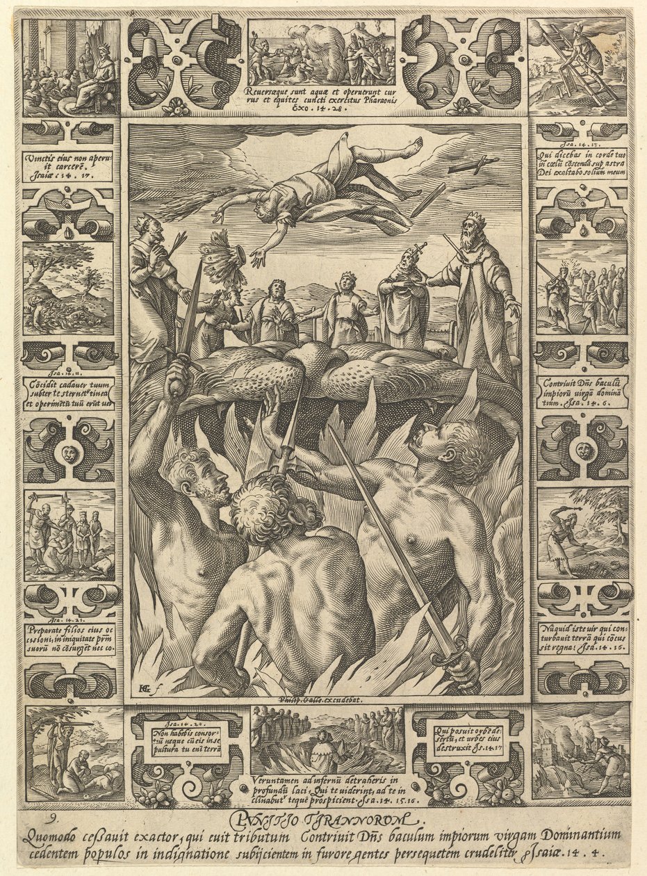 Punitio Tirannorum, z Alegorií křesťanské víry, z křesťanského a profánního Allegora.... od Hendrik Goltzius