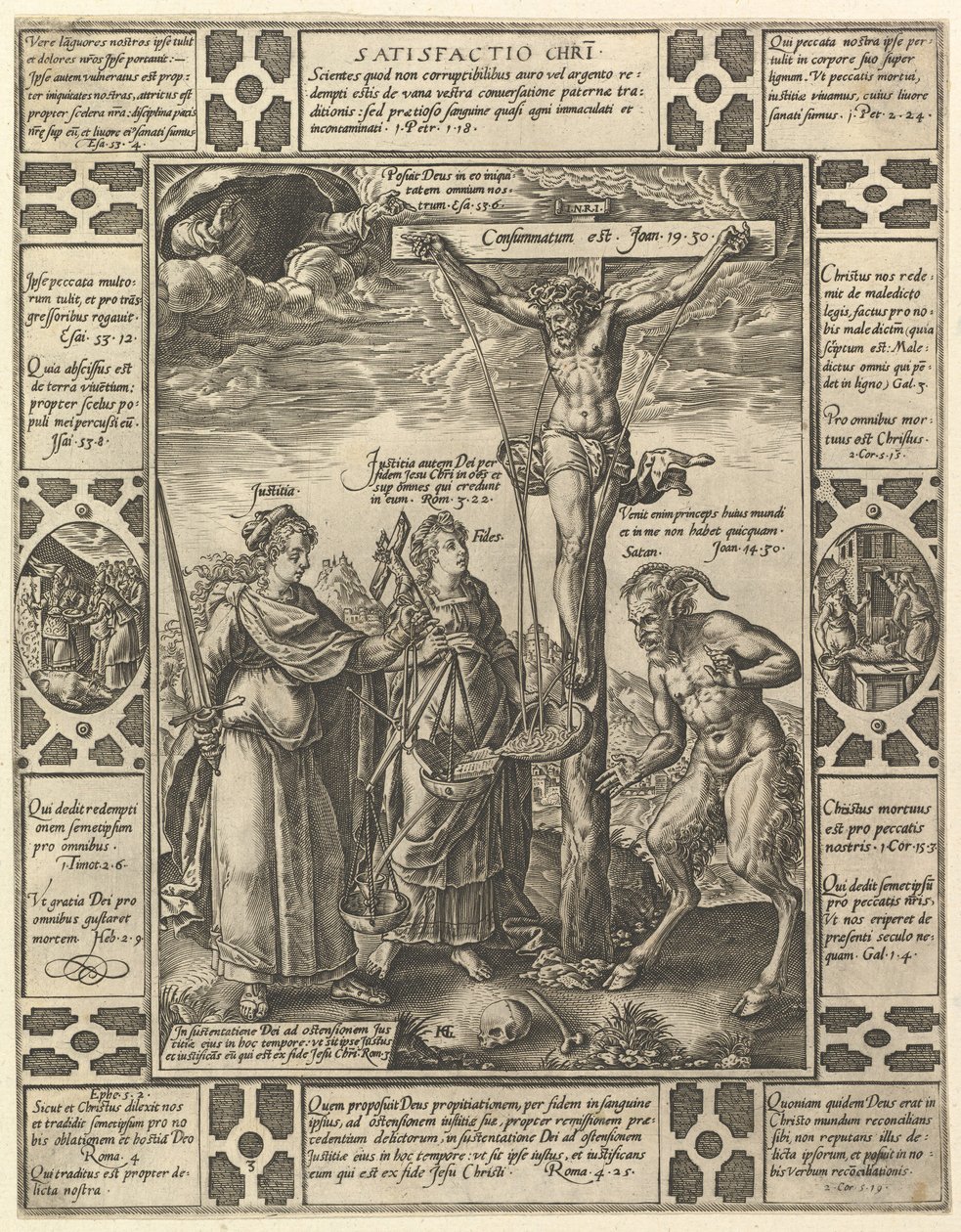 Satisfactio Christi, z Alegorií křesťanské víry, z křesťanského a profánního Allego.... od Hendrik Goltzius