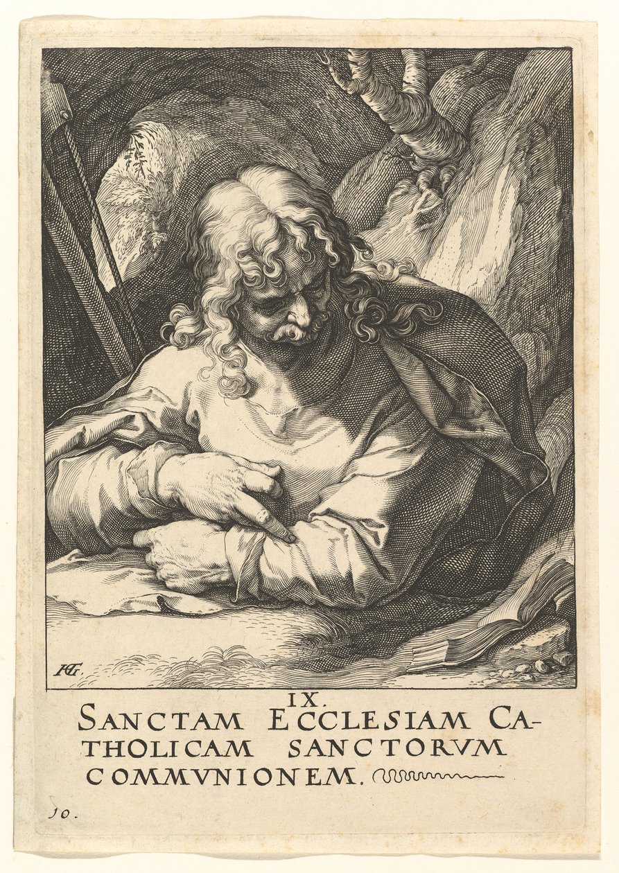 Sv. Jakub Menší, od Krista, apoštolů a sv. Pavla s vyznáním víry, ca. 1589. od Hendrik Goltzius