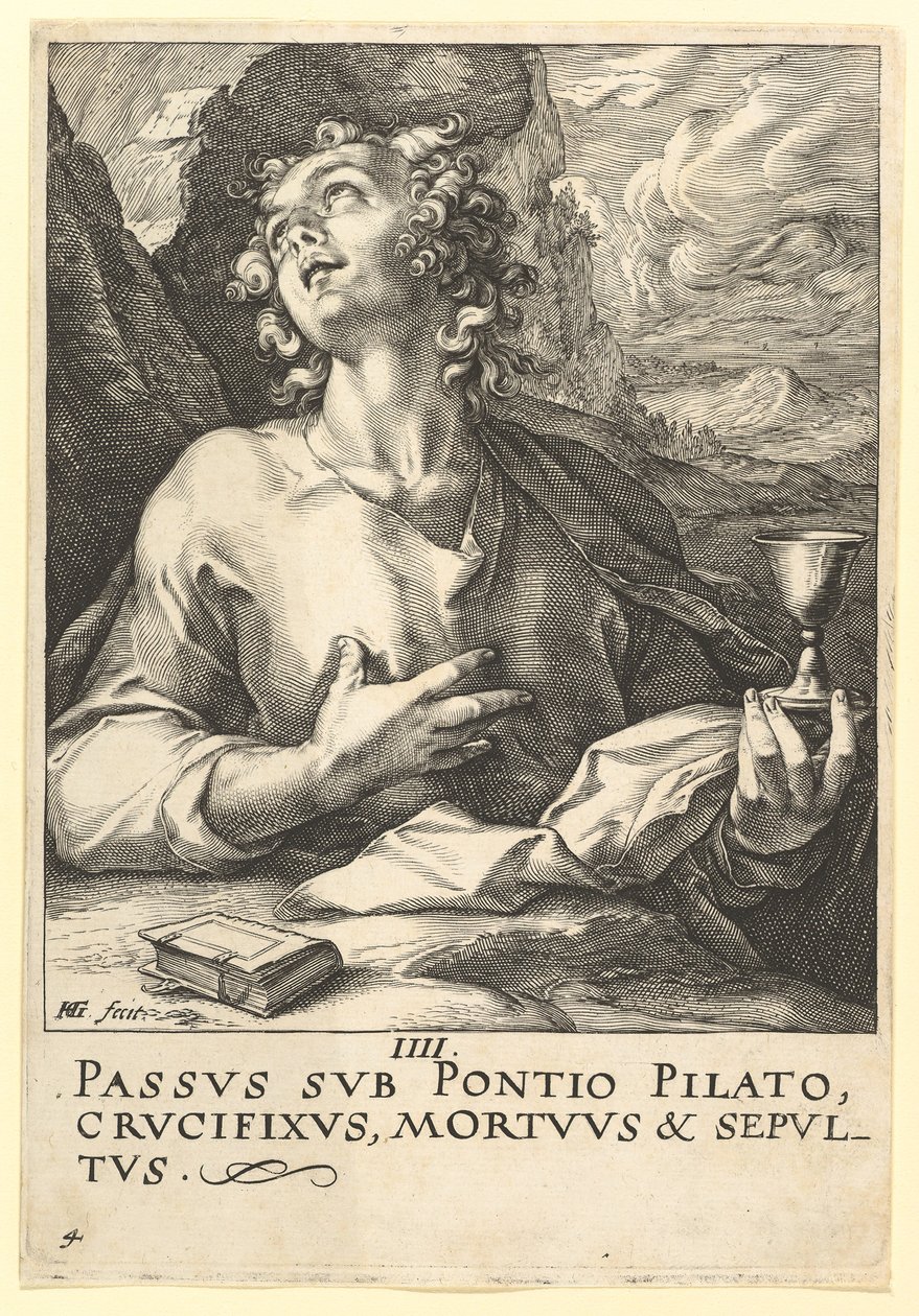 Sv. Jan, od Krista, apoštolů a sv. Pavla s vyznáním víry, ca. 1589. od Hendrik Goltzius