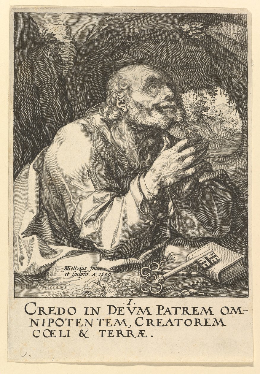 Svatý Petr, od Krista, apoštolů a sv. Pavla s vyznáním, 1589. od Hendrik Goltzius
