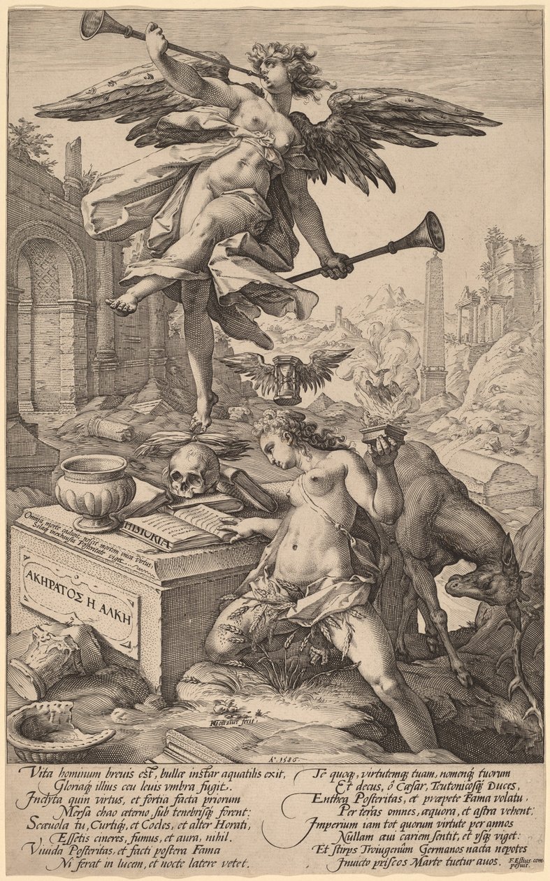 Alegorie slávy a historie od Hendrik Goltzius