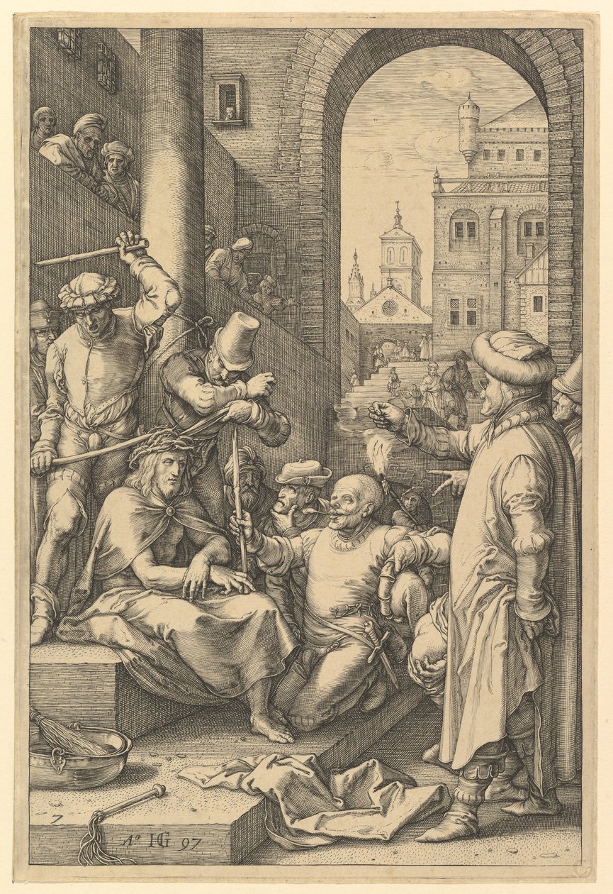 Korunování trním, z Umučení Krista, 1597. od Hendrik Goltzius