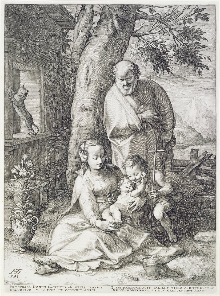 Svatá rodina se svatým Janem od Hendrik Goltzius