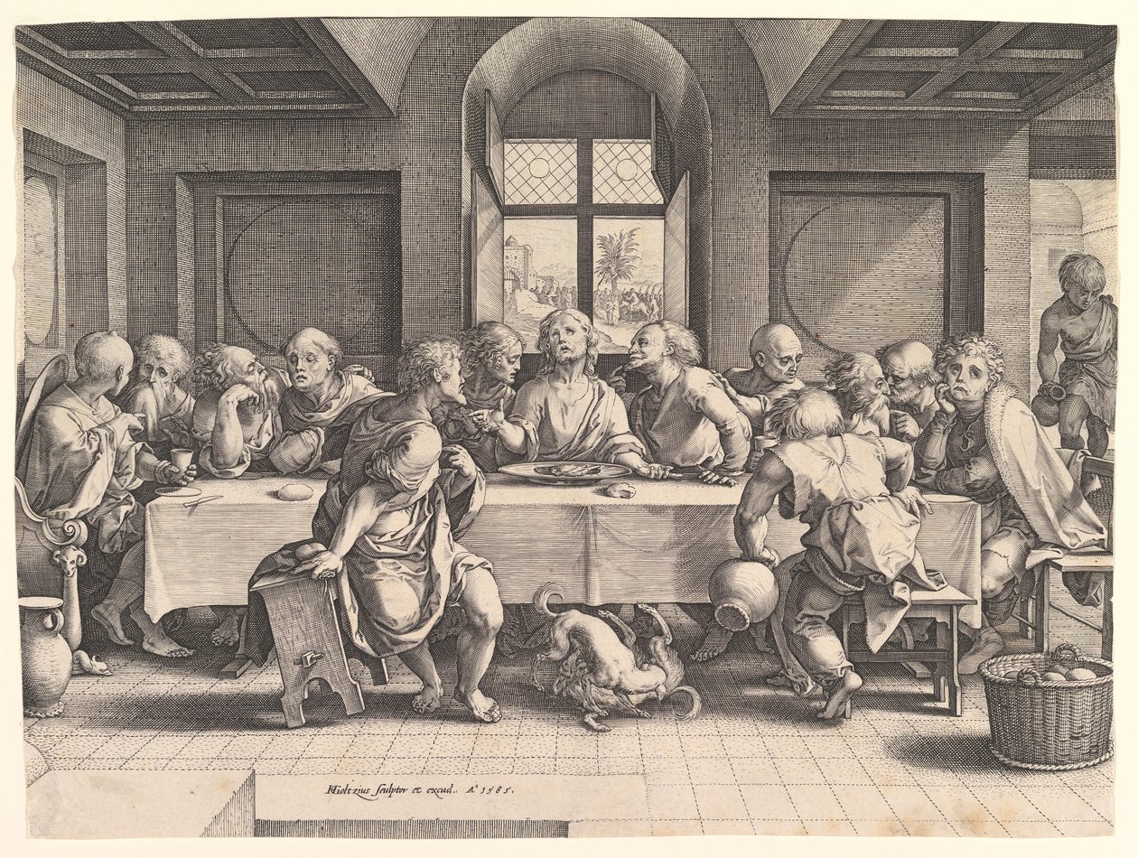 Poslední večeře, 1585. od Hendrik Goltzius