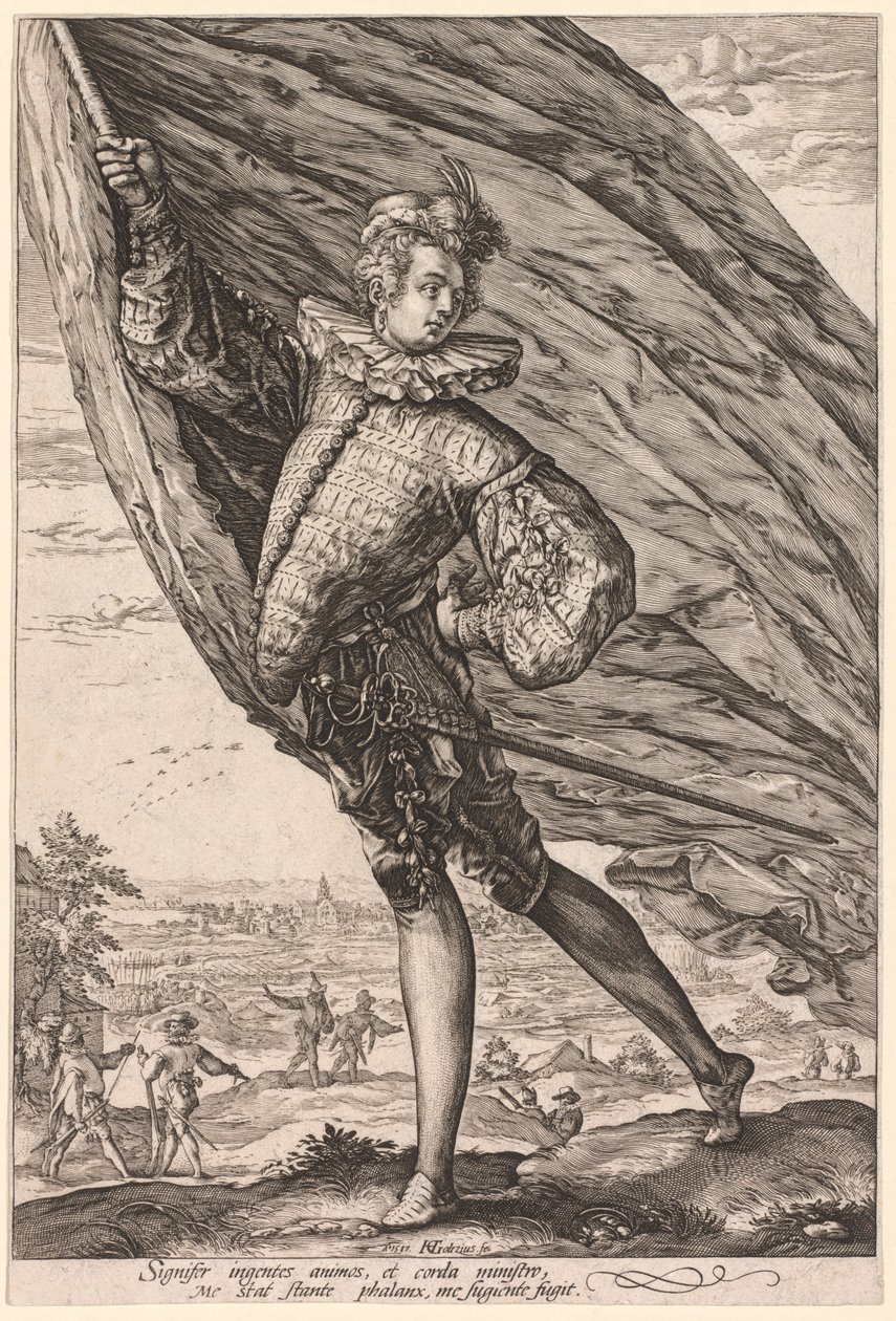 Standardní nosič, otočený doleva, 1587. od Hendrik Goltzius