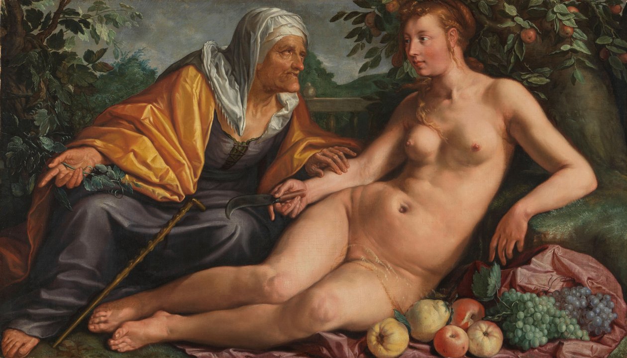 Vertumnus a Pomona, 1613 od Hendrik Goltzius