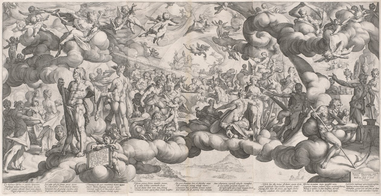 Svatba Amora a Psyché od Hendrik Goltzius after Bartholomaeus Spranger