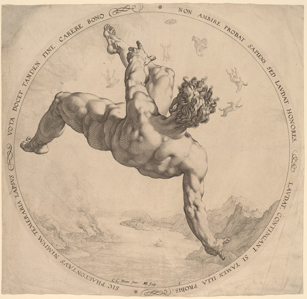 Phaeton od Hendrik Goltzius, after Cornelis Cornelisz van Haarlem