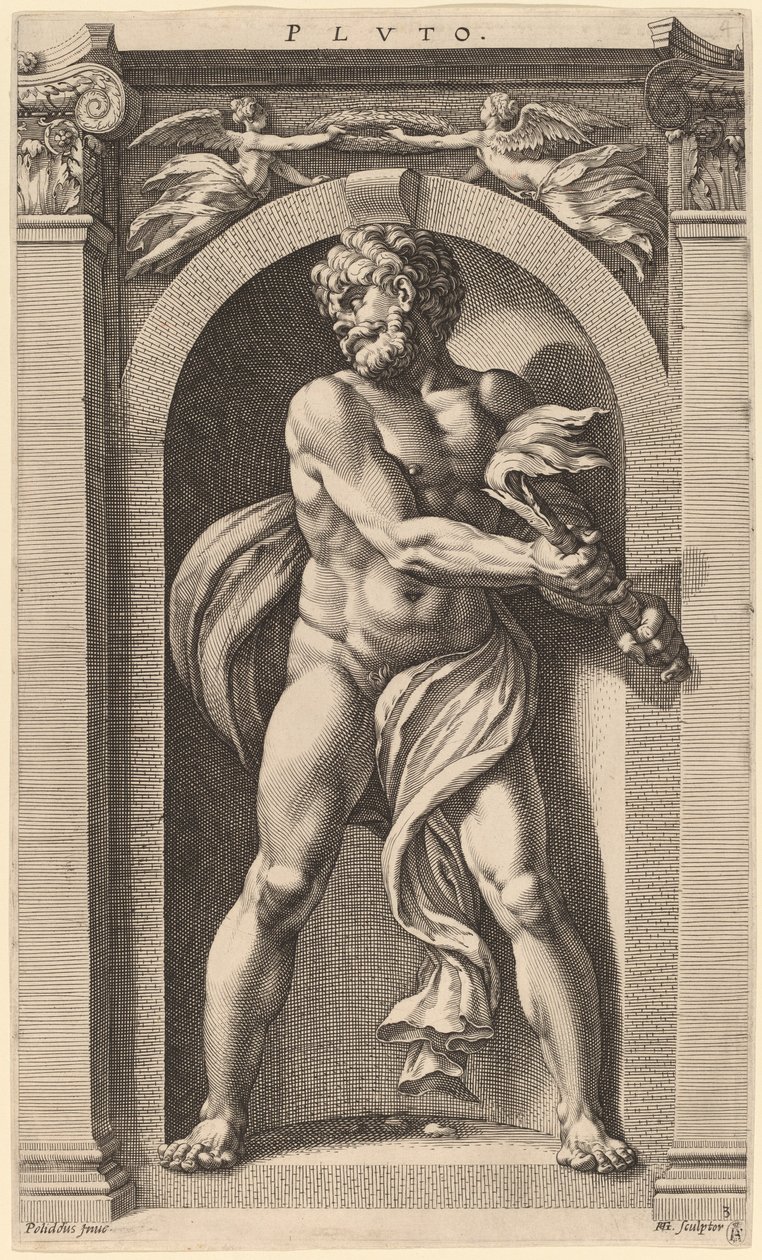 Pluto od Hendrik Goltzius after Polidoro da Caravaggio