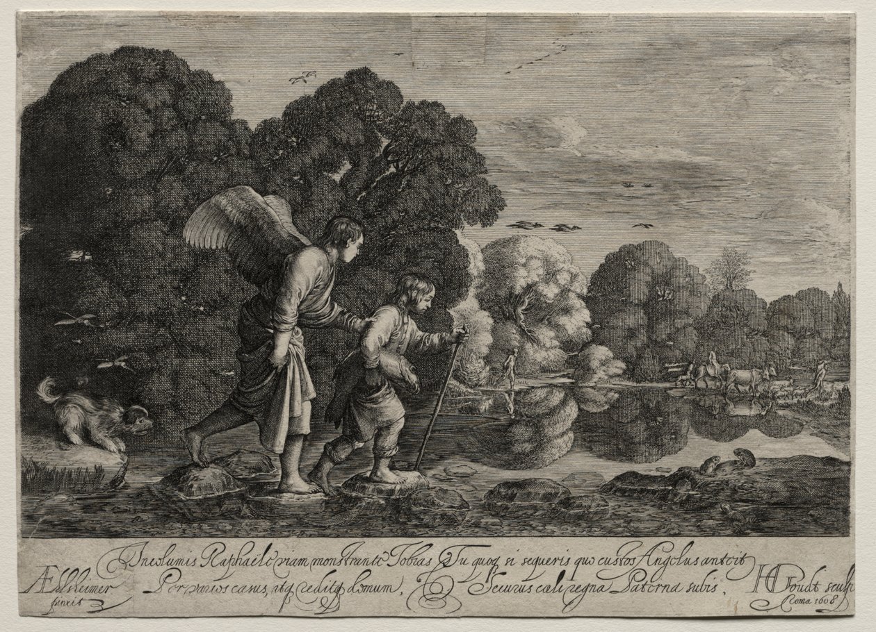 Tobias and the Angel (malý talíř) od Hendrik Goudt