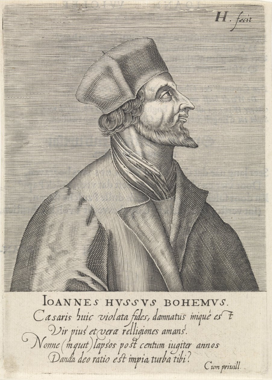 Portrét Jana Husa, 1599 od Hendrik Hondius the Elder