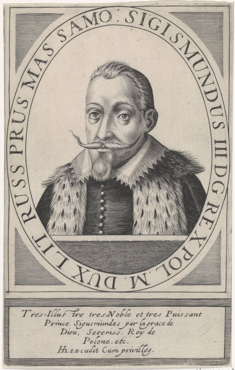Portrét Sigismund III Vasa, král Polska 1566-1632, 1608 od Hendrik Hondius the Elder