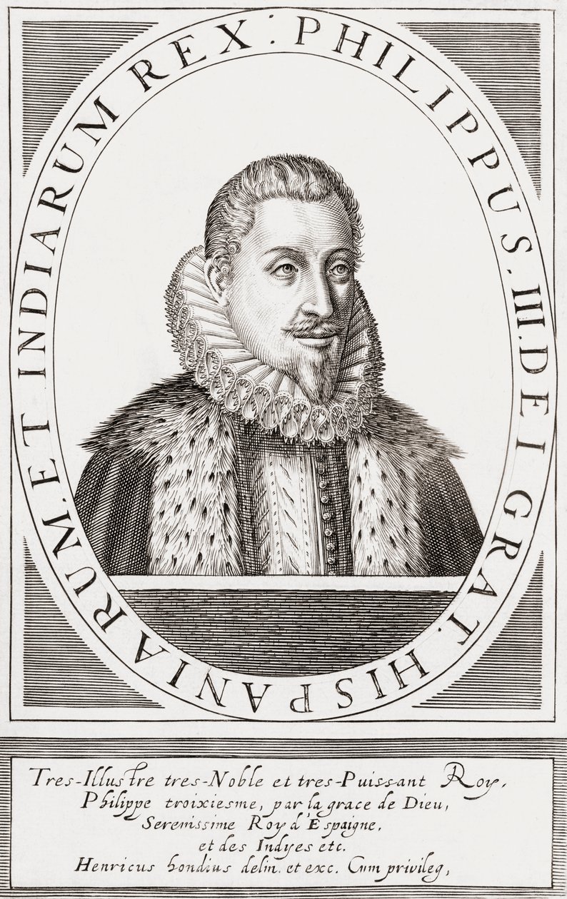 Španělský král Filip III. a jako portugalský král Filip II. od Hendrik I (after) Hondius