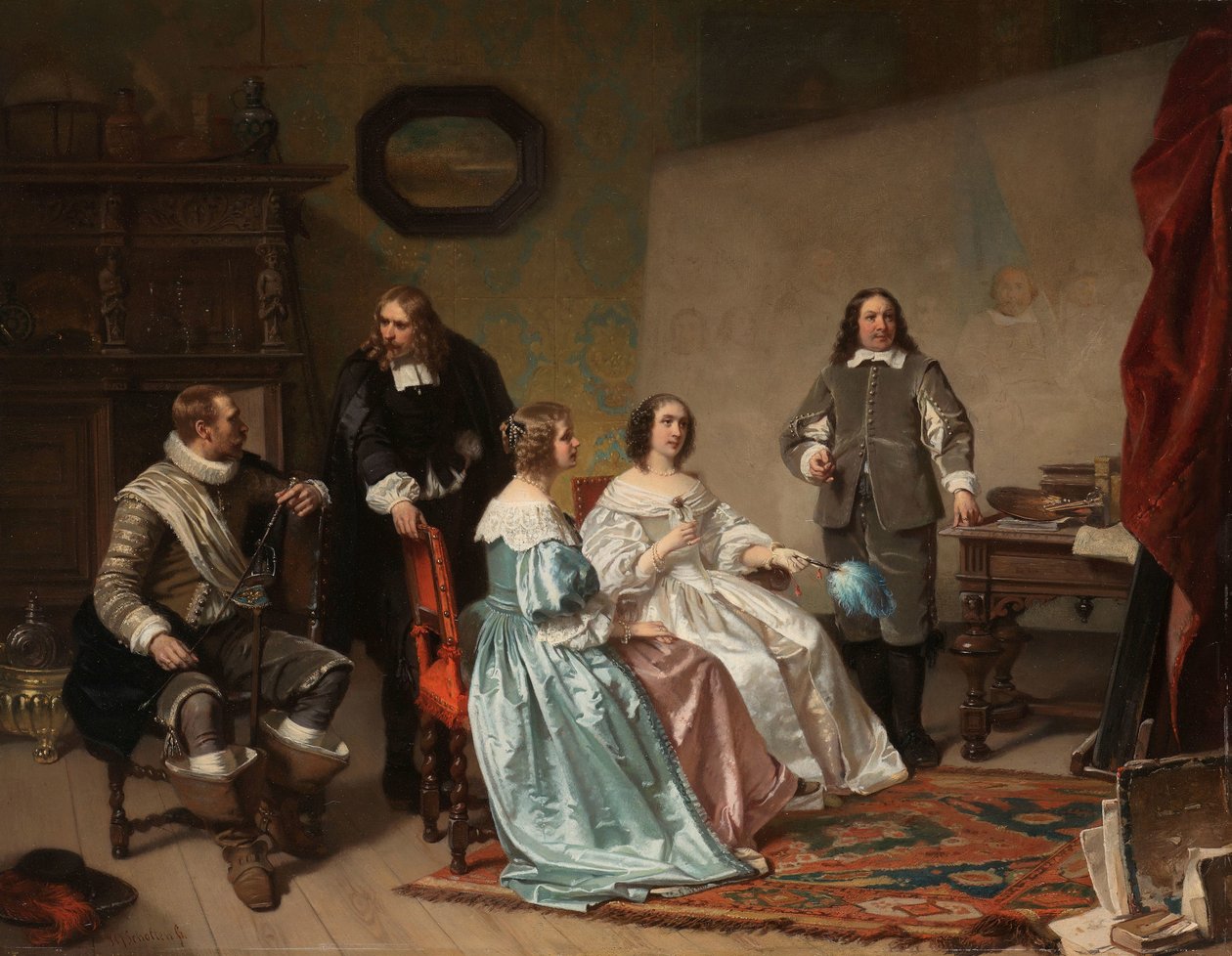 Princezna Oranžská Návštěva dílny Bartholomea van der Helsta od Hendrik Jacobus Scholten
