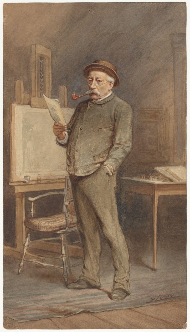 Portrét Charlese Rochussena v jeho ateliéru od Hendrik Jan Carel Linse