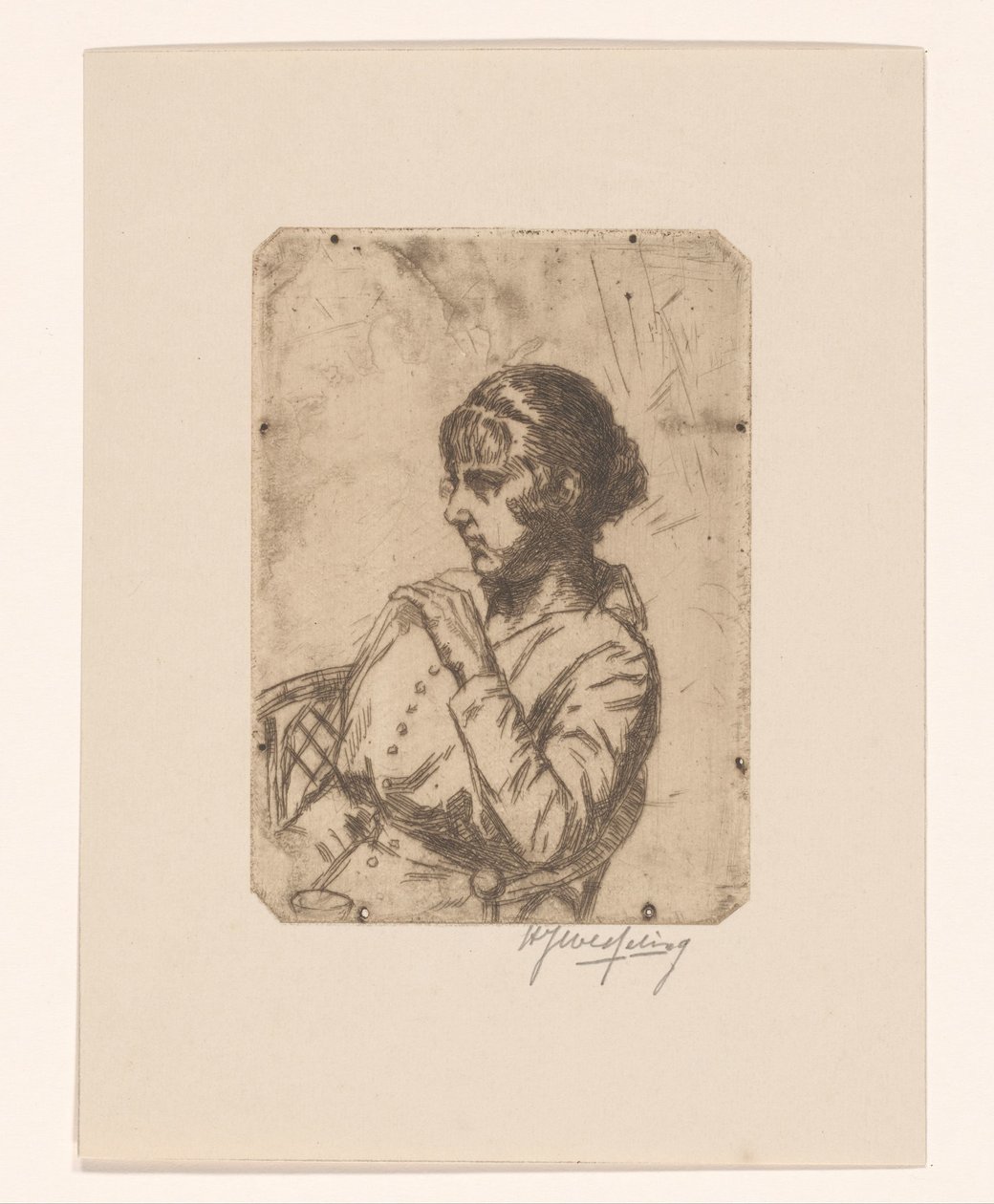 Žena v křesle od Hendrik Jan Wesseling (signed by artist)