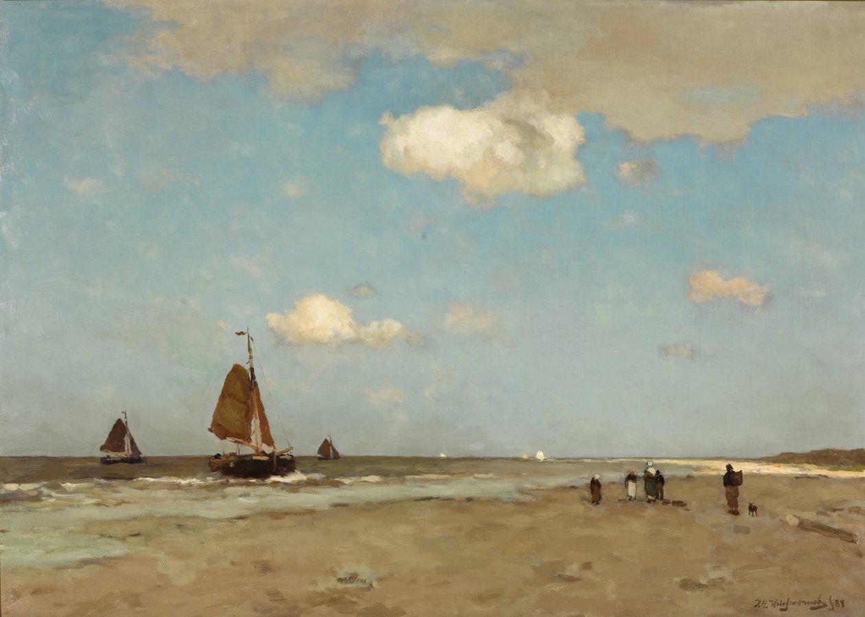 Plážová scéna, 1887 od Hendrik Johannes Weissenbruch