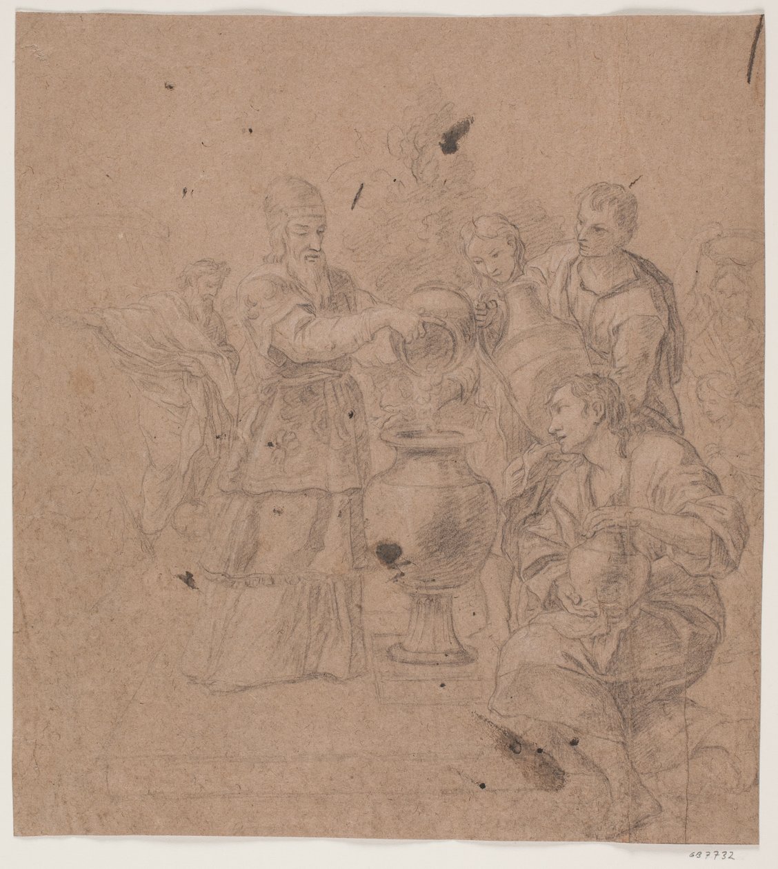 Abraham a Melchisedech. (Genesis, 14, 17f.) od Hendrik Krock