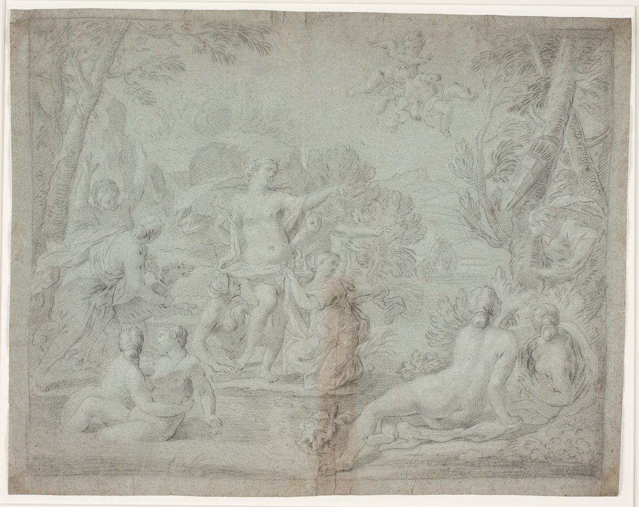 Diana a Actaeon. (Ovidius, Net., III, 175 a násl.) od Hendrik Krock