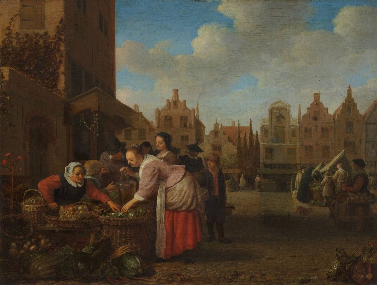 Pohled na Velký trh v Rotterdamu, 1654 od Hendrik Maertensz Sorgh