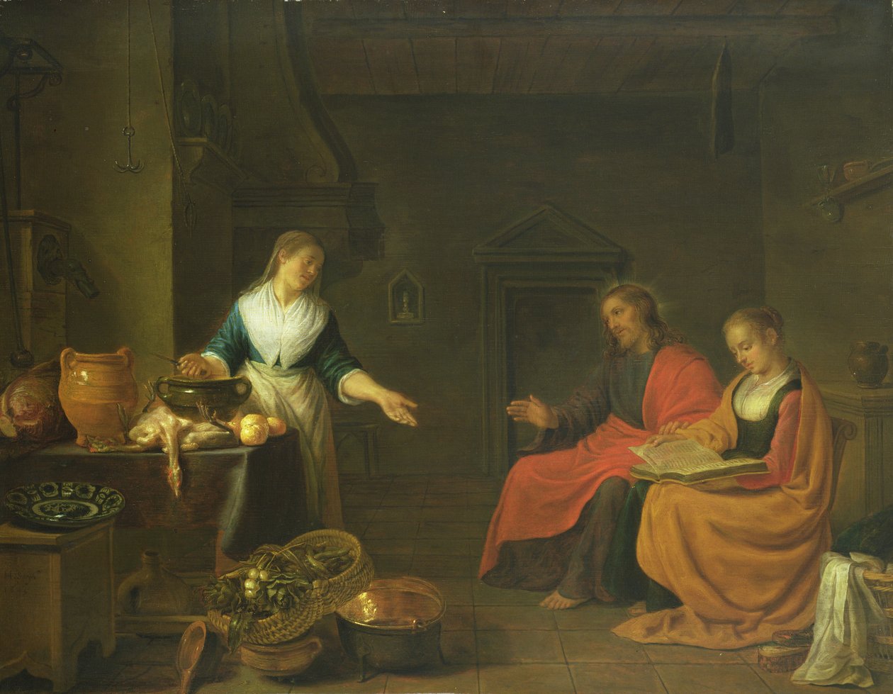 Kristus v domě Marty a Marie, 1645 od Hendrik Martensz Sorgh