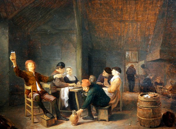 Selské veselí v krčmě (olej na desce) od Hendrik Martensz Sorgh