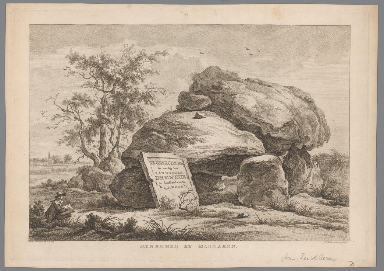 Dolmen u vesnice Midlaren Hunnebed od Midlaren (název na objektu) Devět tváří v Drenthe (název série) IX Tváře v krajině Drenthe a v její blízkosti (název série na objektu) od Hendrik Schwegman