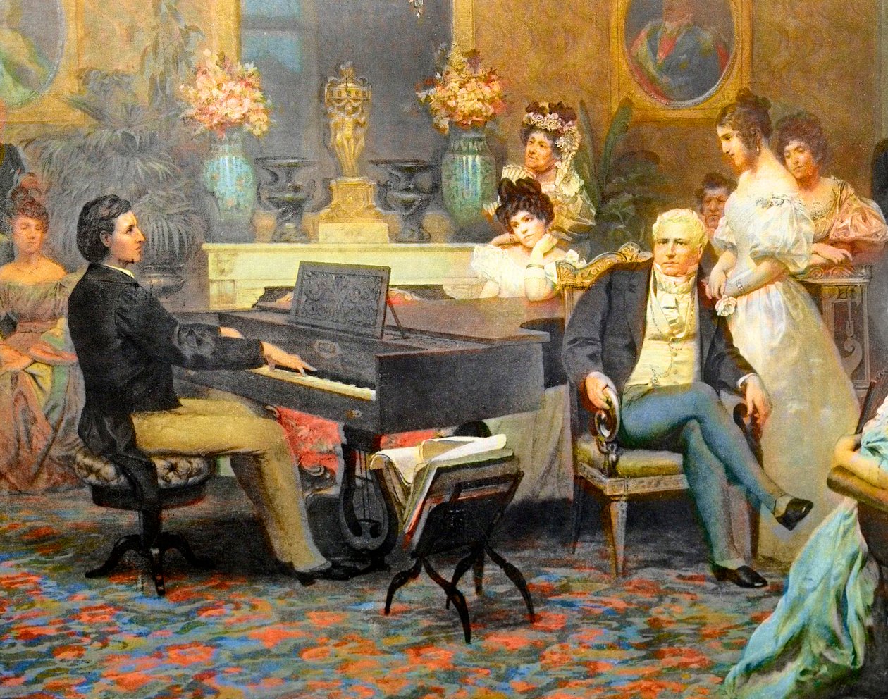 Chopin hraje na klavír v salonu prince Radziwila od Henryk Siemiradzki