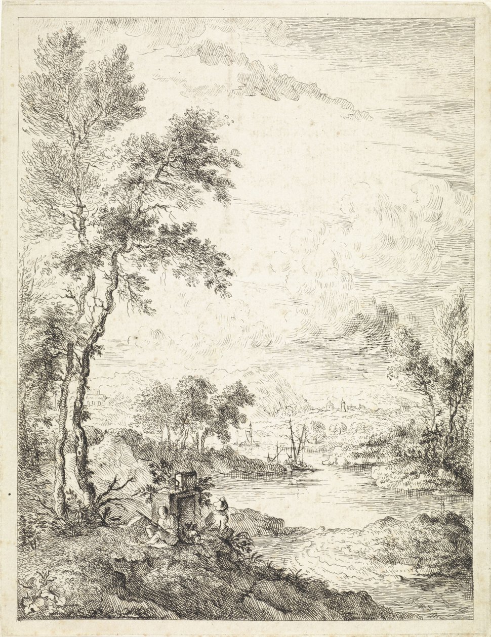 Krajina s řekou od Hendrik Tavenier
