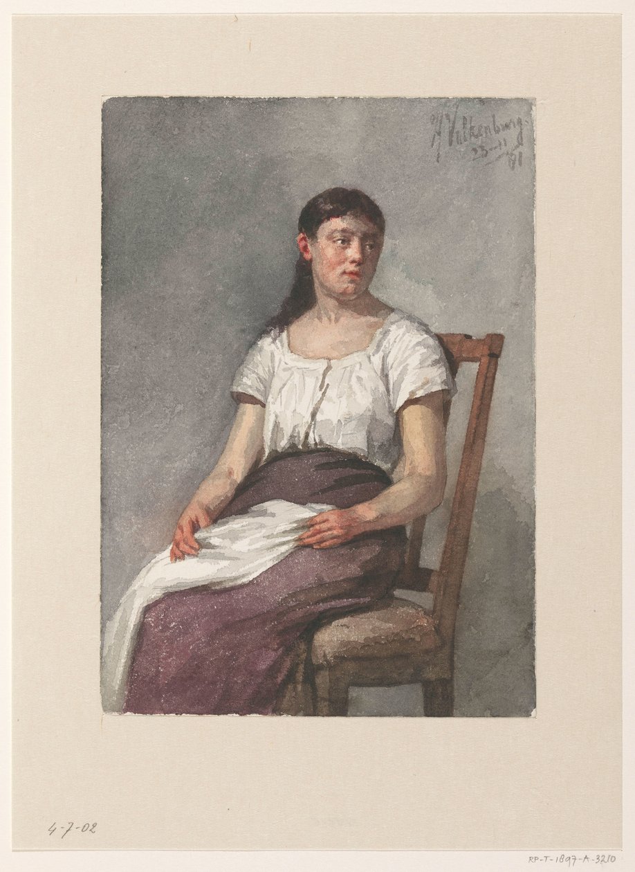 Sedící dívka od Hendrik Valkenburg