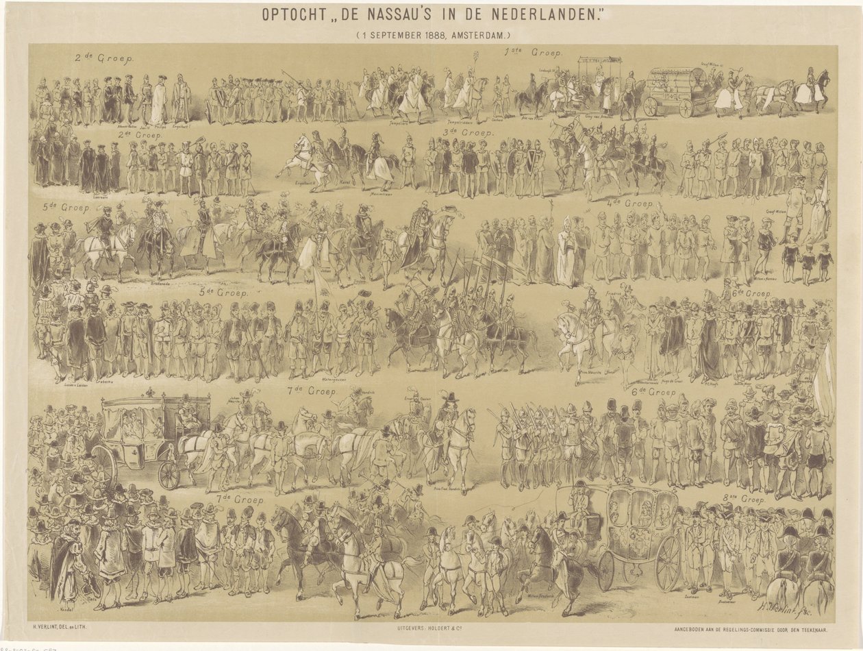 Průvod Nassau v Nizozemsku. (1. září 1888, Amsterdam.) (titul na předmětu) od Hendrik Verlint