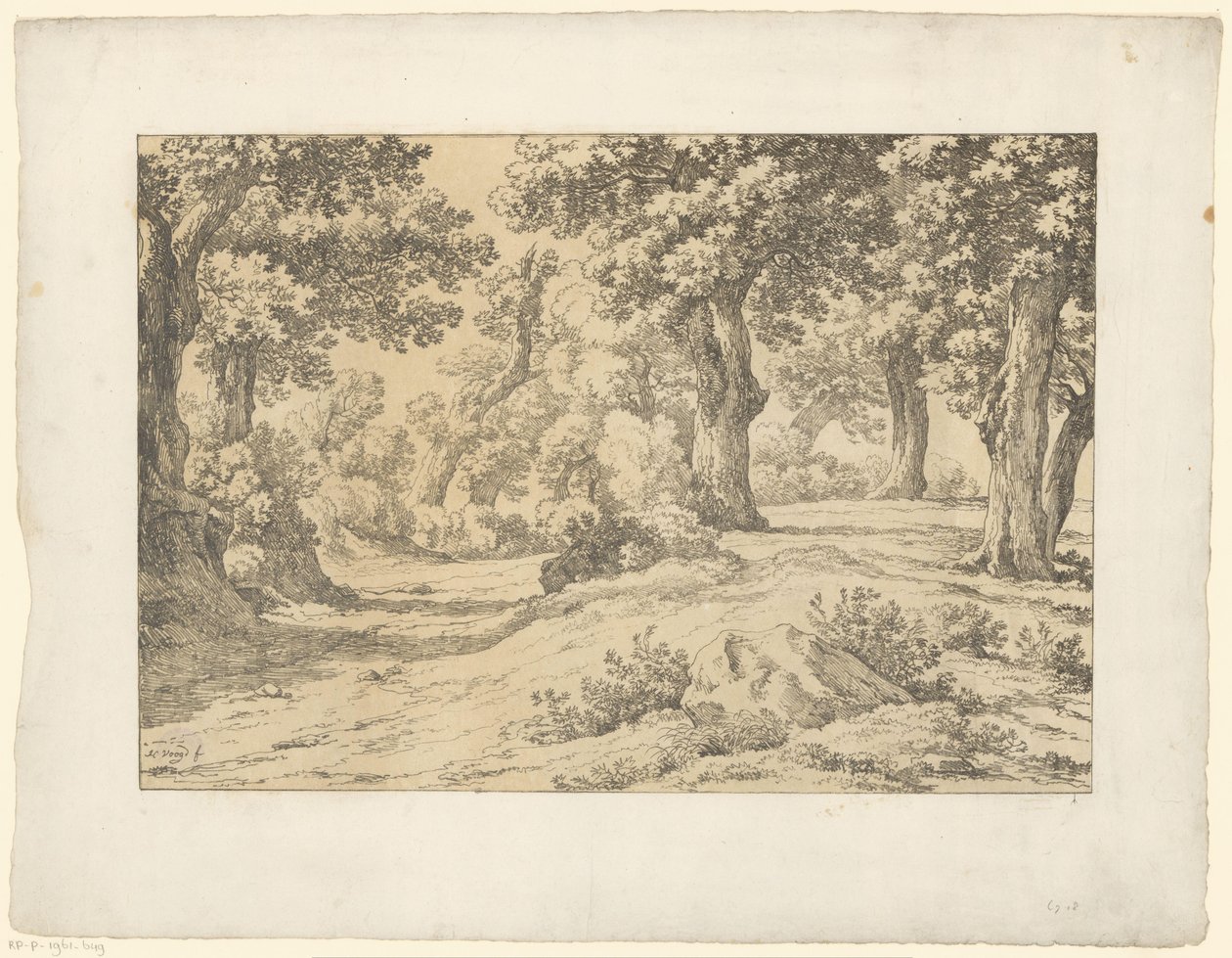 výhled na les Tentamina Lithographica (název série) Italské krajiny (název série) od Hendrik Voogd