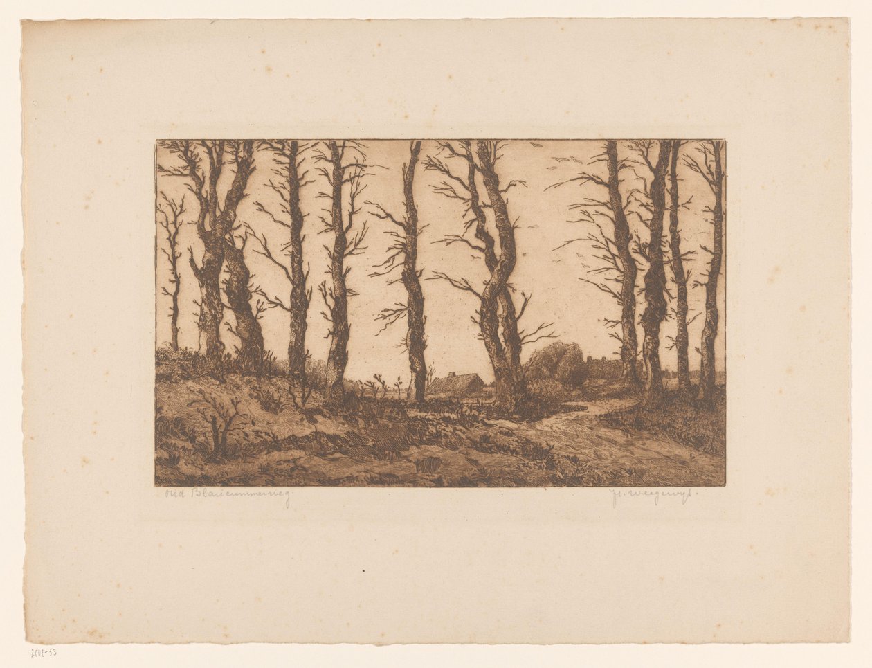 Oud Blaricummerweg (původní název na objektu) od Hendrik Weegewijs (signed by artist)