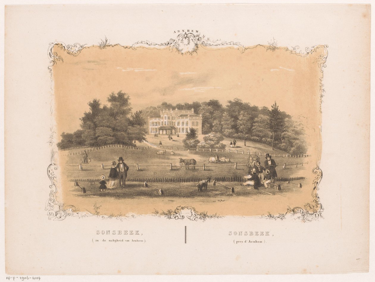 Pohled na panství Sonsbeek Sonsbeek (poblíž Arnhemu) (název na objektu) Arnhem (název série na objektu) od Hendrik Wilhelmus Last (attributed to)
