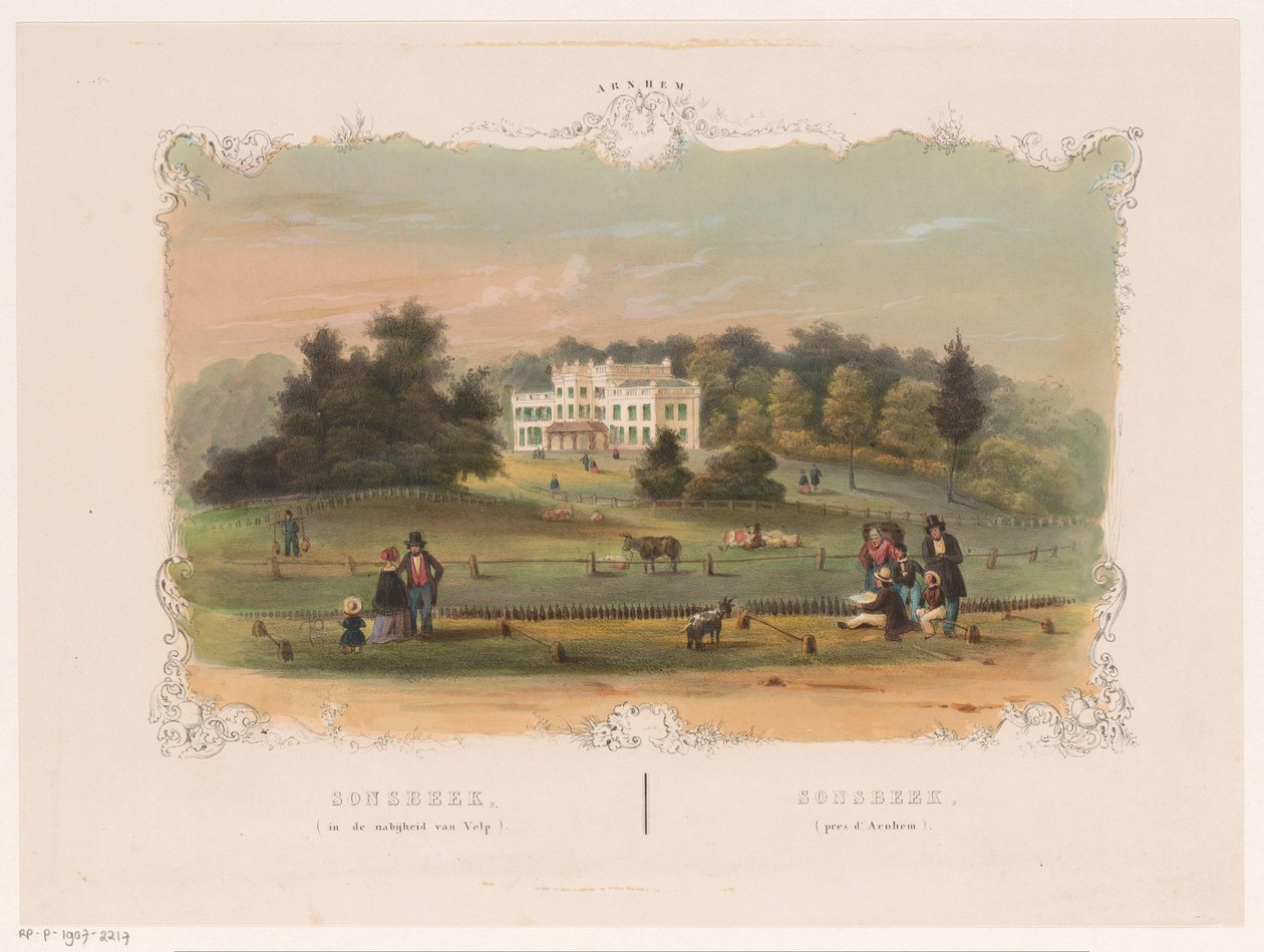 Pohled na panství Sonsbeek Sonsbeek (poblíž Velp) (název na objektu) Arnhem (název série na objektu) od Hendrik Wilhelmus Last (attributed to)