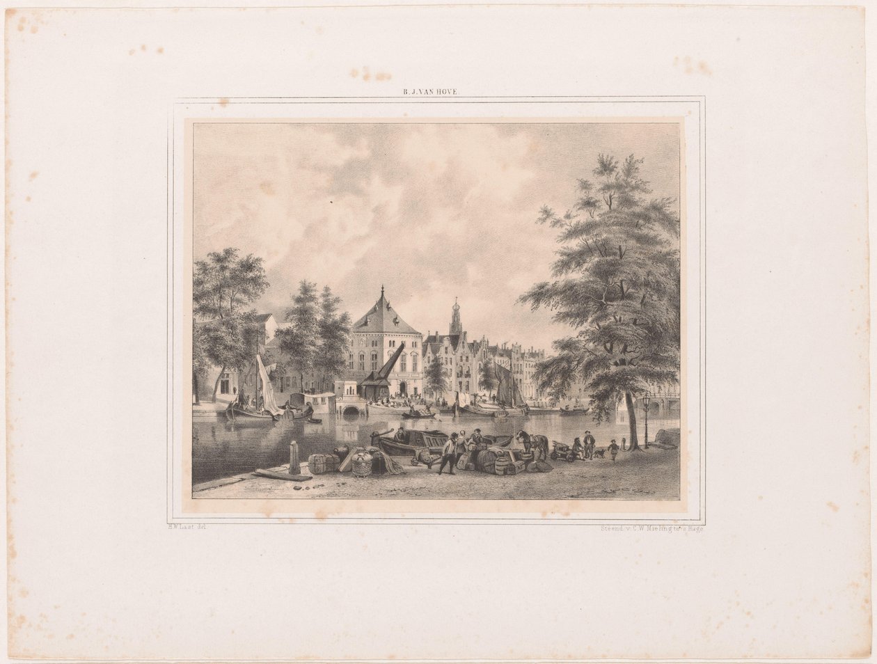 Pohled na Haarlem ze Spaarne od Hendrik Wilhelmus Last