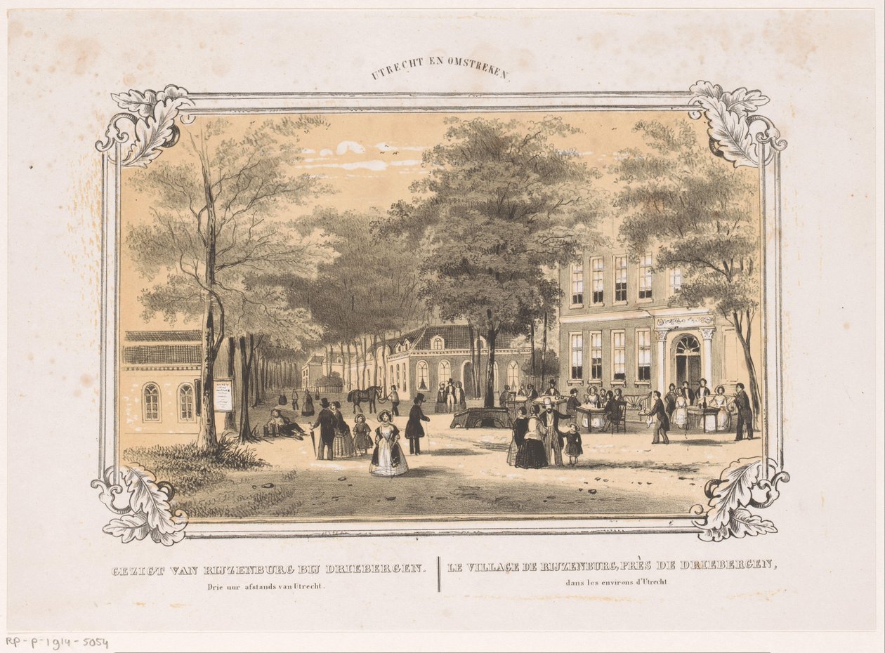 Pohled na Rijzenburg Gezigt van Rijzenburg poblíž Driebergen tři hodiny cesty od Utrechtu (název na objektu) Utrecht a okolí (název série na objektu) od Hendrik Wilhelmus Last