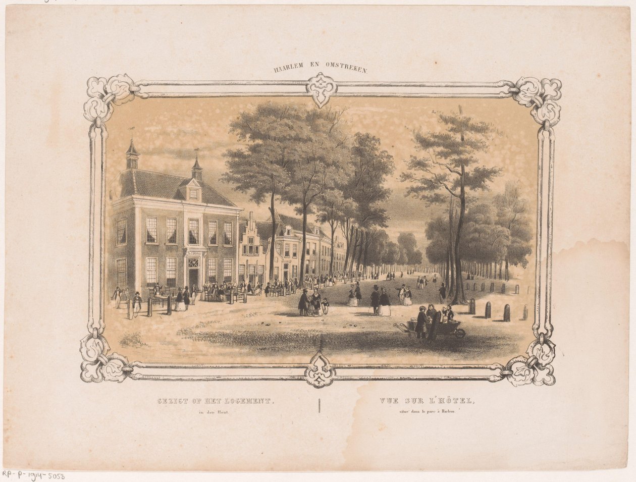 Pohled na hotel v Haarlemu Pohled na ubytování v den Hout (titul na objektu) Haarlem a okolí (název série na objektu) od Hendrik Wilhelmus Last
