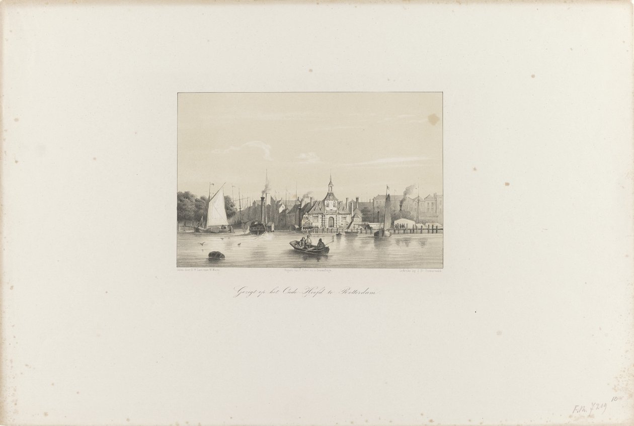 Pohled na Oude Hoofd v Rotterdamu, 1854 Pohled na Oude Hoofd v Rotterdamu (název na objektu) Společnost pro podporu Toonkunstu, její hudební festival a město Rotterdam. vzpomínka na rok 1854 (název série na objektu) od Hendrik Wilhelmus Last