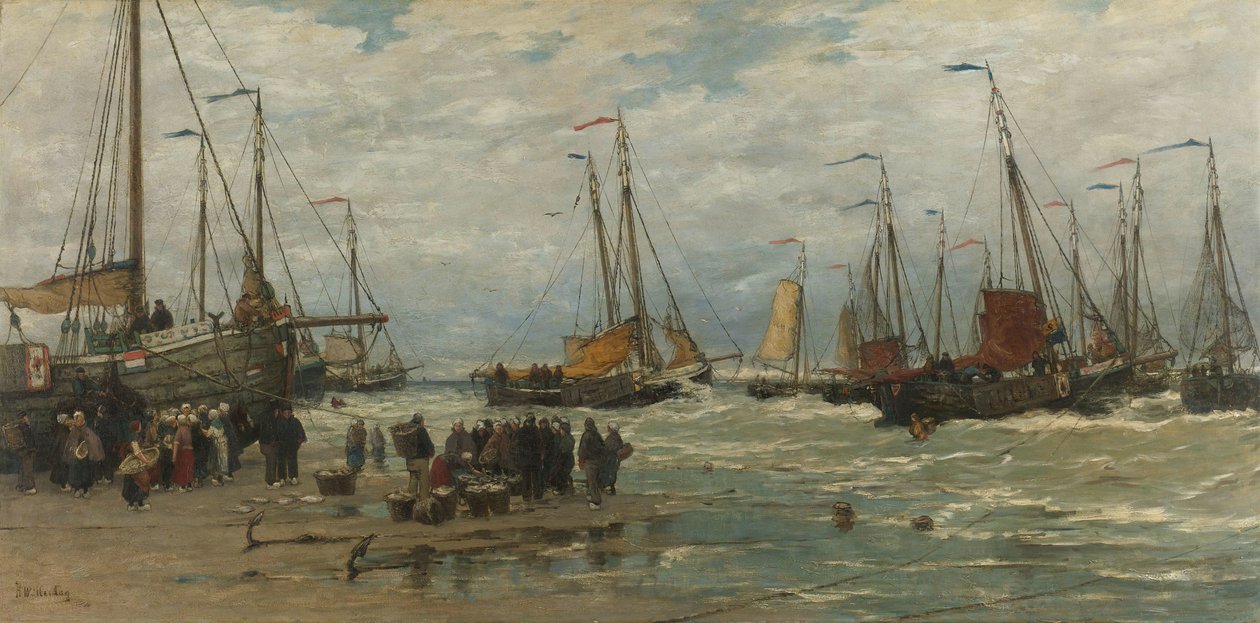 Rybaření Pinks v prolomení vln Pinken in de branding od Hendrik Willem Mesdag