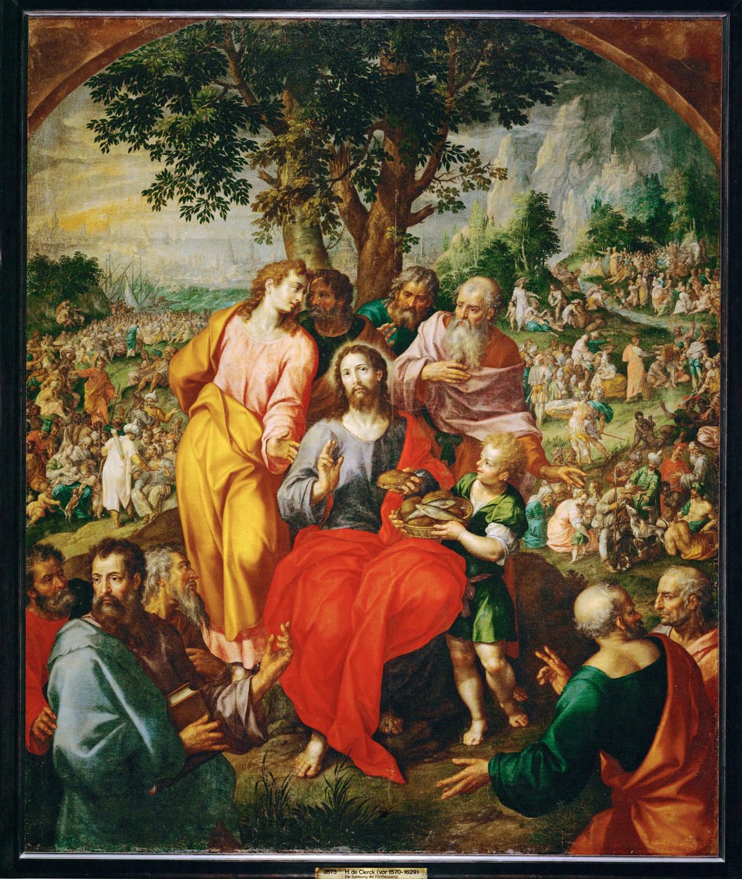 Krmení pěti tisíc lidí (malba na plátně) od Hendrik de Clerck